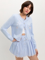 [Pomelo] เสื้อคาร์ดิแกนปักลาย / Embroidered Cardigan