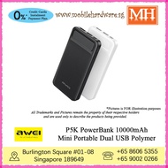 [Authentic] Awei P5K Mini Portable Dual USB Polymer PowerBank 10000mAh MH