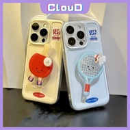 Cute Cartoon Table Tennis Badminton Racket Bracket Case for Redmi 10C A2 A1 13C 9C 9A 10A 10 12C 12 
