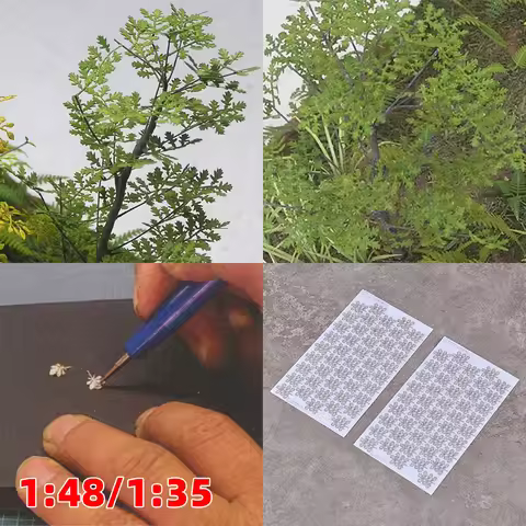 Unassembled Unpainted Scale Model Kit Building Plant Leaf Oak Tree miniature Sand Table Diorama Mode