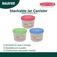 Balayko l Sunnyware 200ml to 0.2Liters Stackable Kitchen Jar - Extra Small 1711