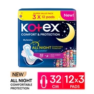 Kotex Sanitary Pad Soft & Smooth Daily and Overnight Wing 24cm 28cm 32cm