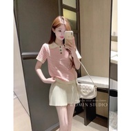 Eleven.Fashion Stripes Knitted Top A2696