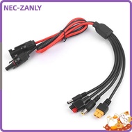 NEC-ZANLY  Panel Extension Cable, 4 in 1 30A  Wire, Connector 1m Length MC4 to DC5521 7909 XT60 Fema
