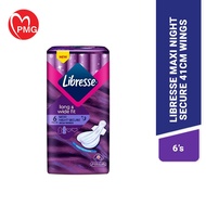 [PMG PHARMACY] Libresse Maxi Night Secure 41cm Wings 6's Pad - sanitary napkins, night secure, suita