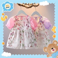 His.Baby (A18) 6 months - 2 years Silky Floral Dress Baby Girl & Girl Dress