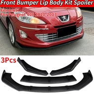 For Peugeot 408 2010-2013 Car Front Bumper Lip Body Kit Chin Guard Diffuser Cover Deflector ABS Acce