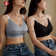 【Japan SUJI 21.0 bra】M-4XL lace Fixed cup traceless bra,C-E cup plus size women's big breasts show small sports yoga sleep bra, Japan SUJI soft support no-wire large size jelly bra