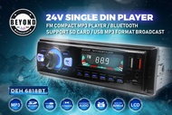 DEH-6818 BT/FM/USB 24V SINGLE DIN CAR PLAYER / 24V CAR RAIDO PLAYER