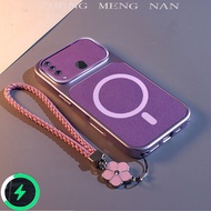 Suitable for Samsung A11 A20s New lychee patterned leather 3D magnetic suction ring+hand rope anti f