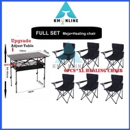 Full set combo portable Outdoor Table and Chairs Set Folding Picnic Table Combo Camping Supplies mej