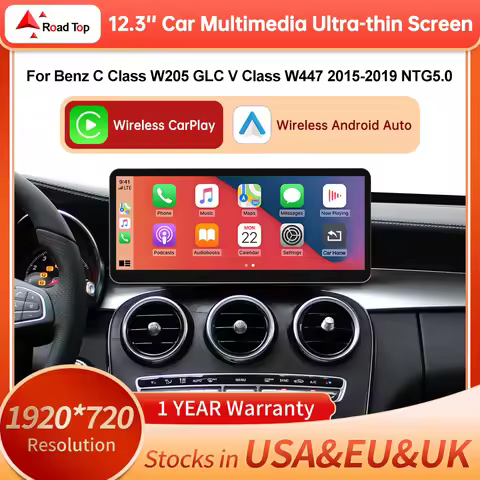 12.3'' Ultra-thin Multimedia Touch Screen For Mercedes-Benz C Class W205 GLC V Class W447 A W176 CLA