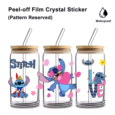 New Lilo & Stitch Stitch Friends Decal Easy Peel Transfer Sticker DIY Mug 16oz Libbey Glasses Washab