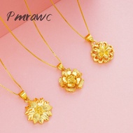 Pmrawc | 24K Gold Super Beautiful Flower Pendant Women's Necklace FS975