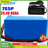29.4V 80Ah 7S5P 18650 Lithium Ion Battery Pack 80000mAh Electric Bike Battery time