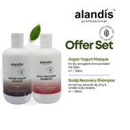 alandis professional #22 [ Argan Yogurt Masque +Scalp Recovery Shampoo/A2- Silk Moisture Shampoo ]  