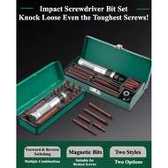 (12pcs/16pcs) Tuosen Impact Screwdriver Set S2 PH Flathead Hex Bit Metal Box