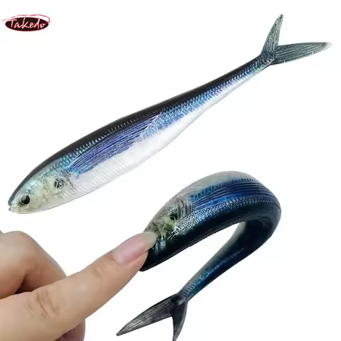 TAKEDO 3D Live Fish Painting Lure 12.5cm 11g 16cm 21.5g Luminous Soft Fishing Bait Scissor Tail Fish