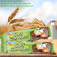 Roma Sari Gandum / Biskuit Sandwich Gandum / Biskuit Rasa Susu & Coklat / 108gr