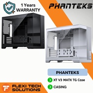 FLEXI TECH Phanteks XT V3 MATX TG Case - Black/White  | Front TG | 3x DRGB Fans