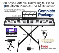 88 Keys Bluetooth Portable Travel Digital Piano Keyboard Complete Package Electronic Piano Keyboard Piano APP Multifunction Battery Operated Slim Piano Standard Full Size Key Width 2.2cm Touch Sensitive Keyboard Piano 88 Keys Piano Portable Keyboard