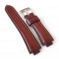 用於 ORIS Aquis 的酒紅色錶帶，真皮