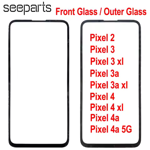 For Google Pixel 2 3 3a 4 XL 5 Outer Glass Lens Front Glass Pixel 4A 5A Screen Panel Replacement Par