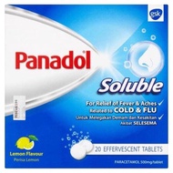 [Lemon Flavour] Panadol Soluble 500mg Effervescent Tablets (4s/ 20s)