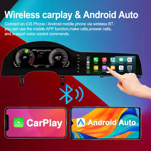 Navihua Digital Cluster With Car DVD Player Dual Screen Android Car Radio LCD Instrument for Audi Q7
