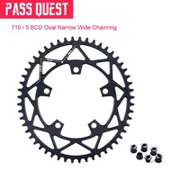 PASS QUEST 110BCD 5 paw Oval Road Bike Chainring Narrow Wide Chainwheel Crankset42T-52T For 3550 APEX RED bicycle acces