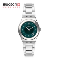 Swatch Irony Medium MIDDLESTEEL YLS468G Deep Green Face Stainless Steel Watch