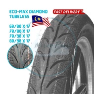 TAYAR MOTOR TUBELESS DIAMOND 60 80 17 70 80 17 70 90 17 80  90 17 TYRE MOTOR TUBE LESS DIAMOND TIRE 