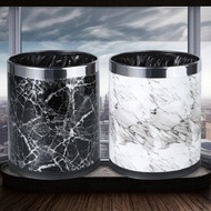 Marble Pattern 10L Trash Can Bin Diameter 23Cm Height 27Cm Waste Bins / Nordic Ins Round Trash Can F