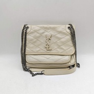 YSL聖羅蘭白色小號Niki鏈條包肩背包