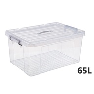【JAPAN HOME】Multi Purpose Plastic Storage Box (65L) - with Lid (66x45x31cm) (x1)