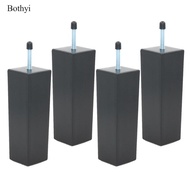 Bothyi 4pcs/set 5.9inch Black Bed Risers Furniture Table Square Feet for Sofa Couch