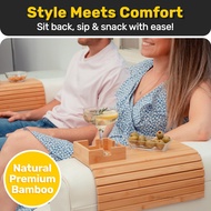 Creative Bamboo Sofa Armrest Armrest Tray Flensable Farmrest Table Table Organizer เหมาะกับที่เท้าแข