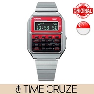[Time Cruze] Casio CA-500 Dual Time Calculator Adjustable Stainless Steel Digital Men Watch CA-500WE