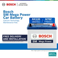 [Installation Provided] Bosch SM Mega Power Car Battery NX120-7L7R 95D31L 95D31R N70ZL 75D31L 75D31R
