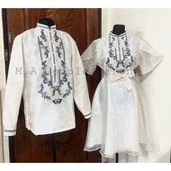 【The New】 Couple Barong Tagalog(Barong for men, Dress for women included)
