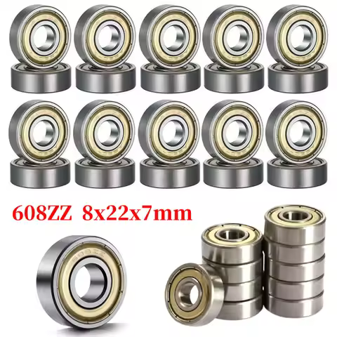50pc-10pc Single Row 8x22x7 ABEC-7 Miniature Bearings Carbon Steel 608ZZ Ball Bearings for Elevators