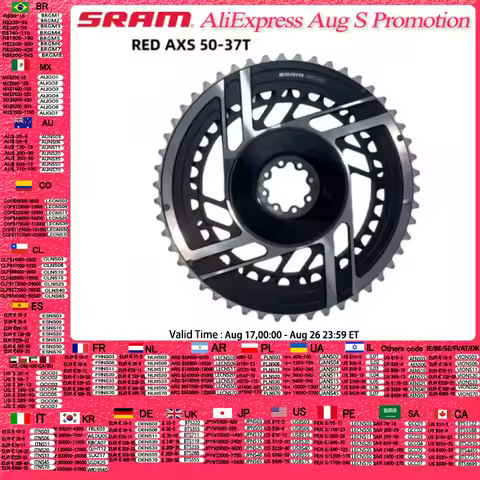 SRAM RED AXS 50-37T Chainring 8Bolt Direct Mount 2x12Speed 8 Holes Black Round Chainring Double Orig