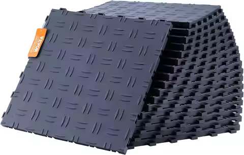 Garage Tiles Interlocking, 12 x 12 x 0.53 inch 50 Pack Garage Floor Covering Tiles, Non-Slip Double-