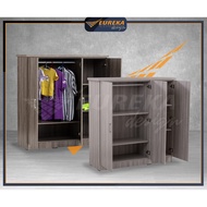 EUREKA Low Wardrobe 3 Door Clothes Storage Modern Minimal Wood / Almari Baju DUBLIN