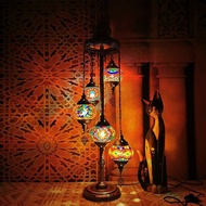 5 Heads Mediterranean Retro Floor Lights Bedroom Living Room Handmade Romantic Turkish Floor Lamp 5 