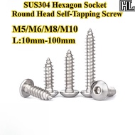 [HL-ZGLS] SUS304, Hexagon Socket Round Head Self-Tapping Screw, M5/M6/M8/M10, Hexagon Socket Pan Hea