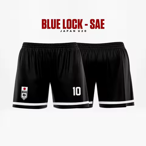 Blue Lock Japan U20 Black Cartoon Anime Jersey Men Shorts Summer 2024 New Fashion Women Short Pants 