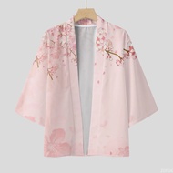 Cross-Border New Style Hot Sale Casual Kimono Cherry Blossom Beautiful Men Women Same Style 3D Print