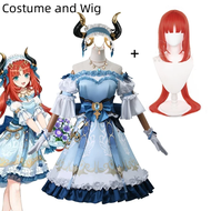 （BJYX) Nilou Cosplay Costume Genshin Impact Wig Red Hair Women Dancer Dress Carnival Uniform Anime H