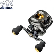 OKUMA รอกตกปลา Baitcasting ความเร็วสูง8กก. ปลาคาร์พแบบลากได้สูงสุด8กก. อุปกรณ์ตกปลาแกนม้วนสายโลหะ +